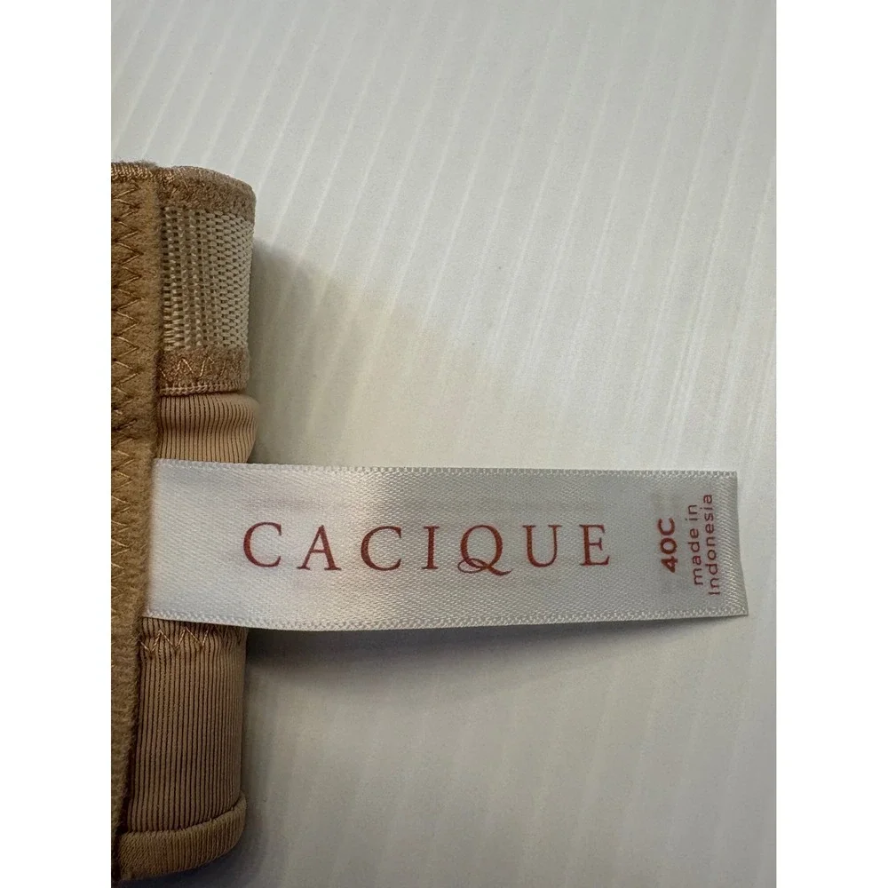 Cacique‎ Strapless Multi-way Bra Womens 40C Tan Smooth Boost Underwire Lingerie
